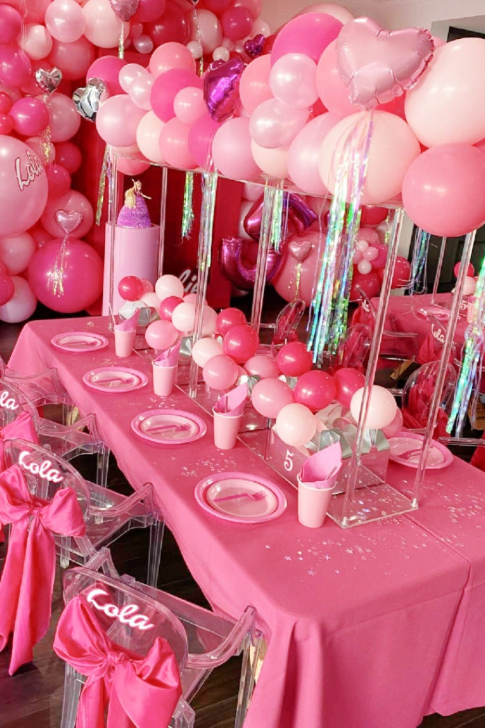 barbie theme decoration Bulan 1  Stylish BARBIE PARTY Ideas!  Catch My Party